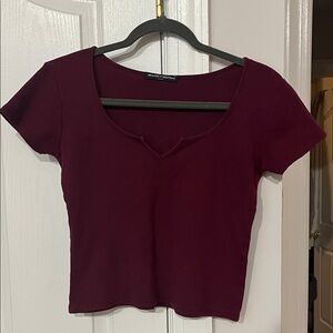 Brandy Melville maroon baby tee One Size